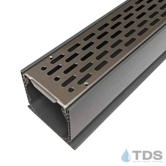 NDS 3" Gray Mini Channel Kit with TDS Slotted Heel Proof Grate - 316L Stainless