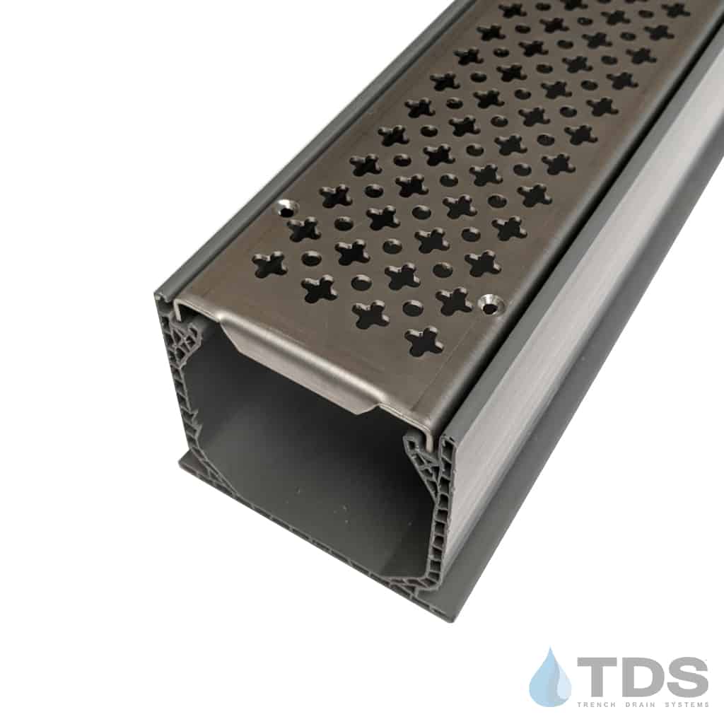 3" Gray NDS Mini Channel Kit w/Cathedral 316L Stainless Steel HP Grates
