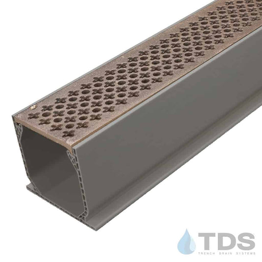 NDS 3" Gray Mini Channel Kit with TDS Bronze Age Cathedral Grate - Natural
