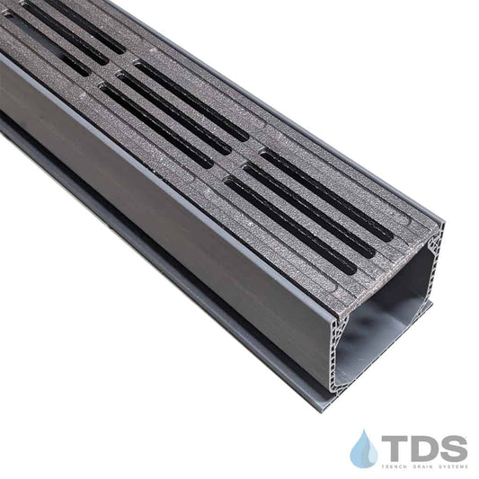 NDS 3" Gray Mini Channel Kit with Iron Age Que Grate - Natural