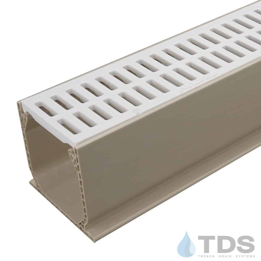 NDS 3" Sand Mini Channel Kit with NDS Slotted Grate - White