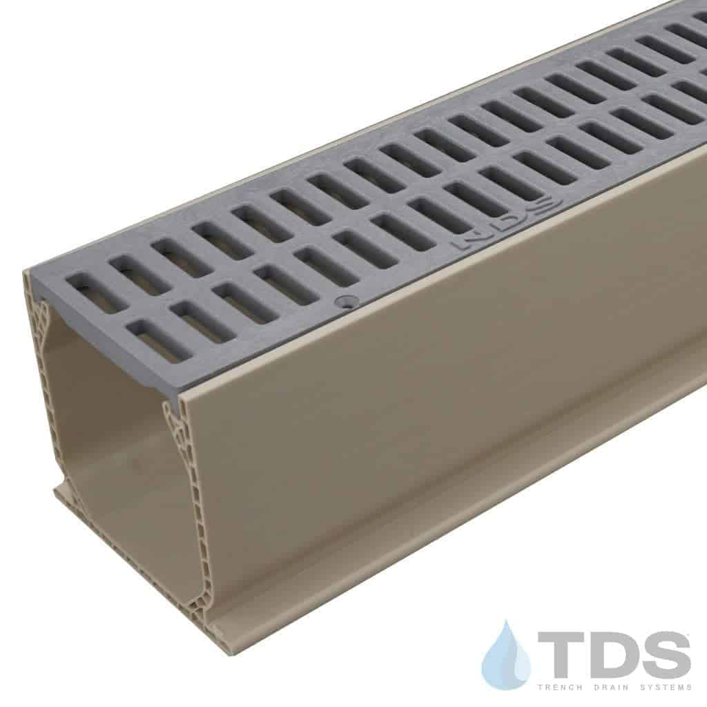 NDS 3" Sand Mini Channel Kit with NDS Slotted Grate - Gray