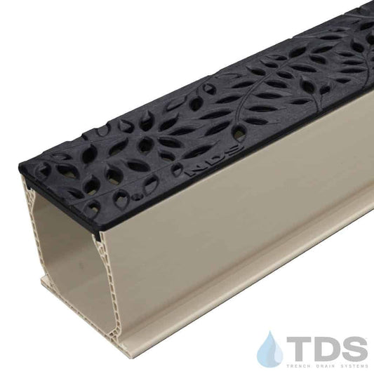 NDS 3" Sand Mini Channel Kit with NDS Botanical Grate - Black
