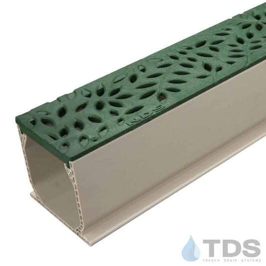 NDS 3" Sand Mini Channel Kit with NDS Botanical Grate - Green