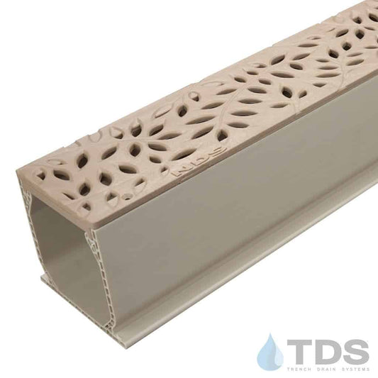 NDS 3" Sand Mini Channel Kit with NDS Botanical Grate - Sand