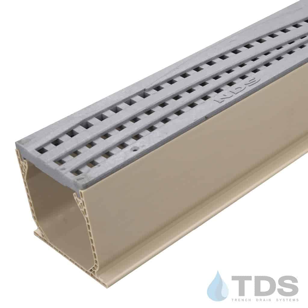 NDS 3" Sand Mini Channel Kit with NDS Wave Grate - Gray