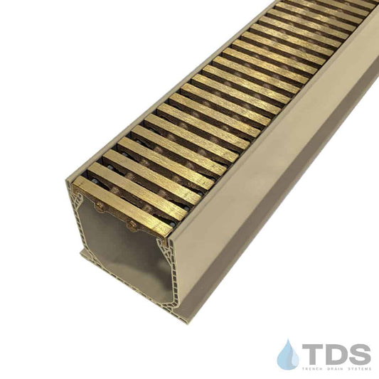 NDS 3" Sand Mini Channel Kit with TDS Bronze Age Pedreda Grate - Brushed