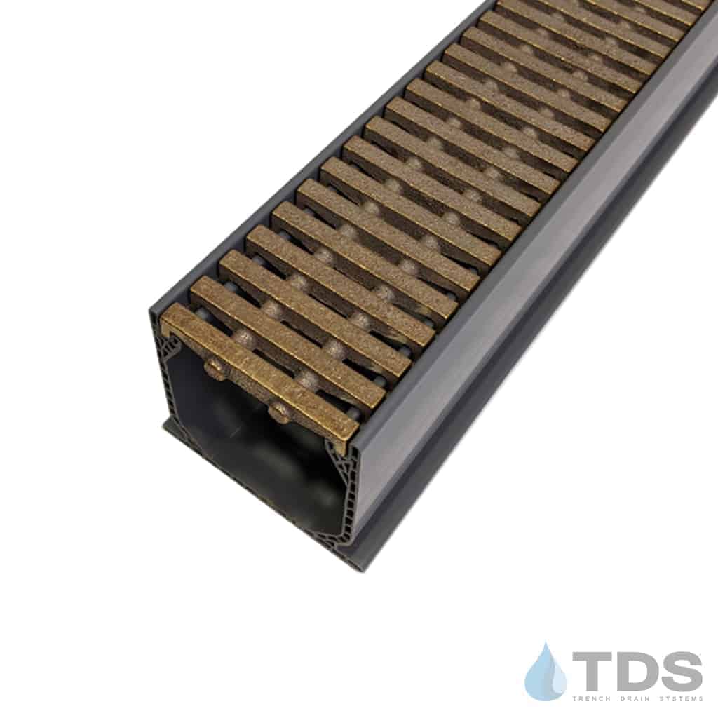 NDS 3" Gray Mini Channel Kit with TDS Bronze Age Pedreda Grate - Natural