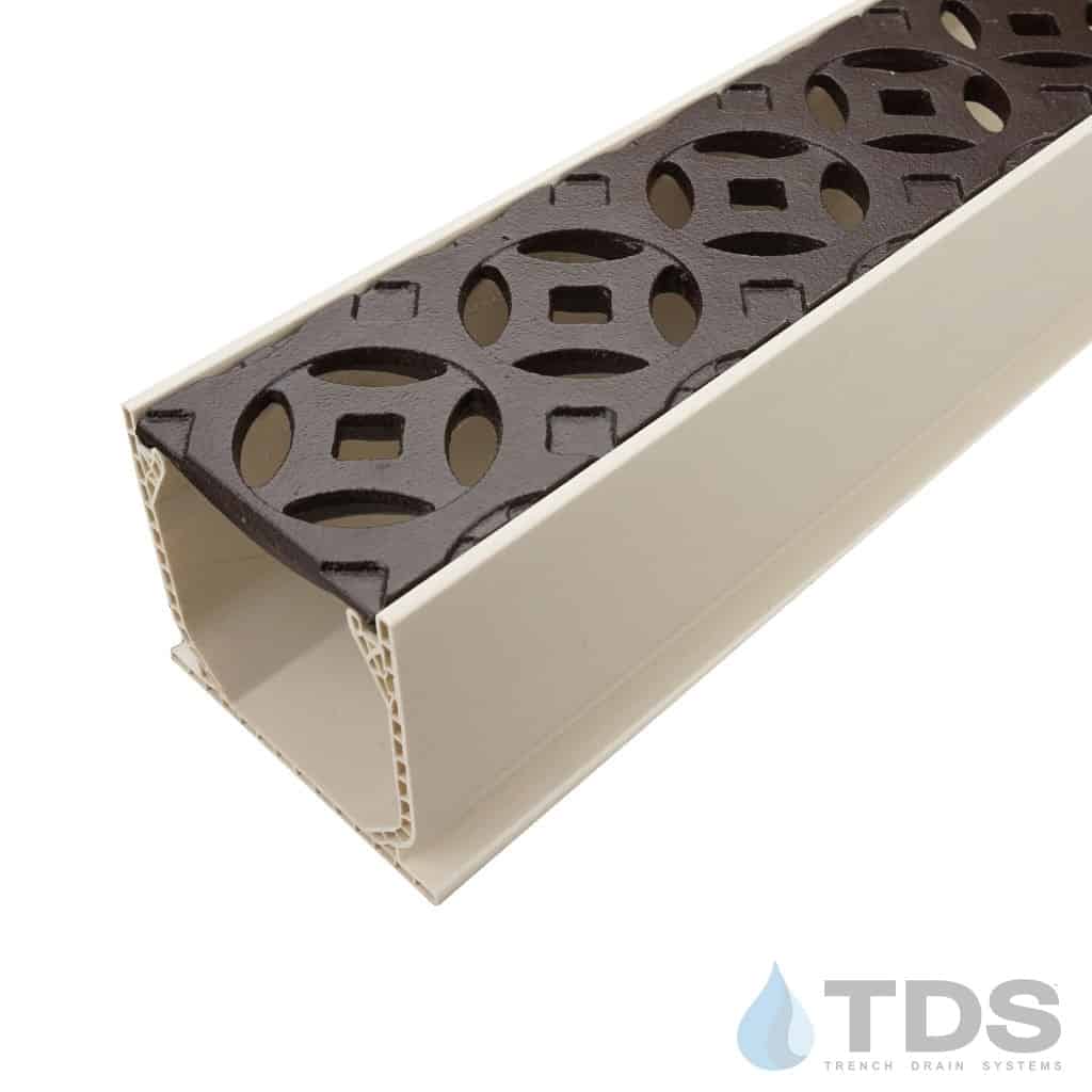 NDS 3" Sand Mini Channel Kit with Iron Age Interlaken Grate - Baked on Oil Finish