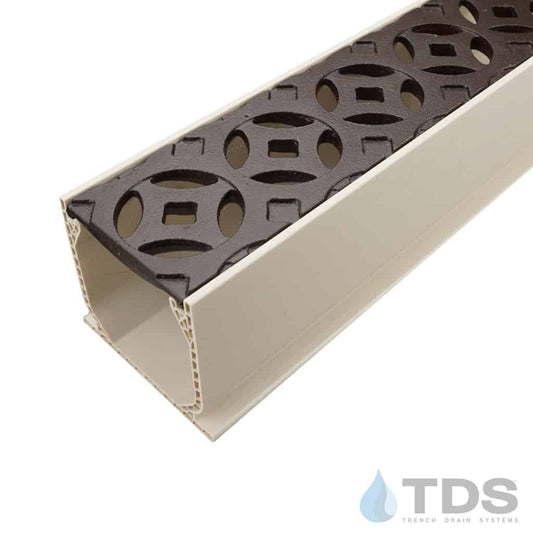 NDS 3" Sand Mini Channel Kit with Iron Age Interlaken Grate - Baked on Oil Finish