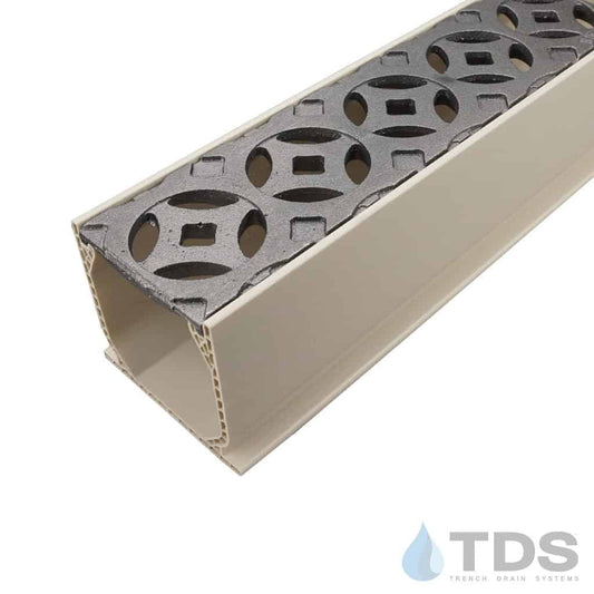 NDS 3" Sand Mini Channel Kit with Iron Age Interlaken Grate - Natural