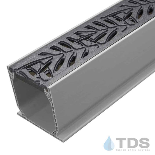 NDS 3" Gray Mini Channel Kit with Iron Age Locust Grate - Natural
