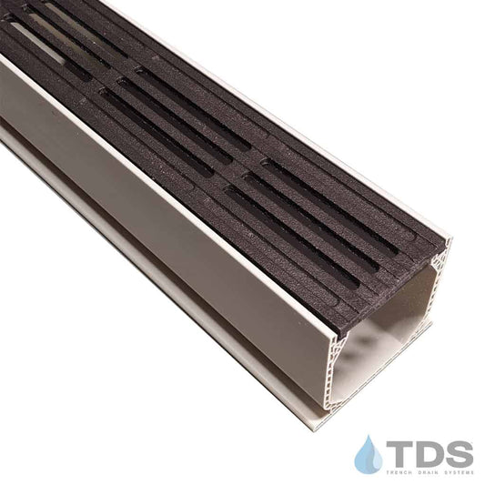 NDS 3" Sand Mini Channel Kit with Iron Age QUE Cast Iron Grate - Baked on Oil Finish