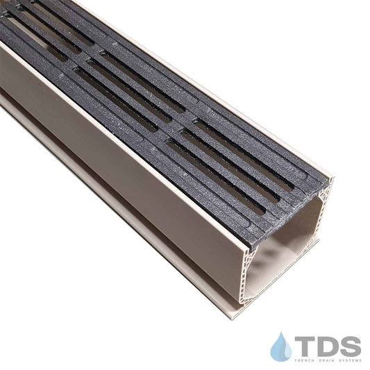 NDS 3" Sand Mini Channel Kit with Iron Age QUE Grate - Natural
