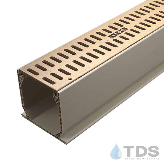 NDS 3" Sand Mini Channel Kit with TDS Bronze Age Slotted Grate - Brushed