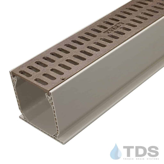 NDS 3" Sand Mini Channel Kit with TDS Bronze Age Slotted Grate - Natural