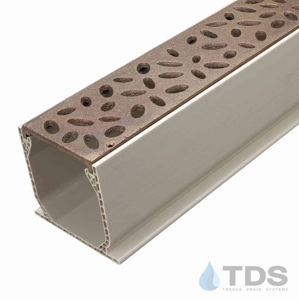 NDS 3" Sand Mini Channel Kit with TDS Bronze Age Rain Drop Grate - Natural