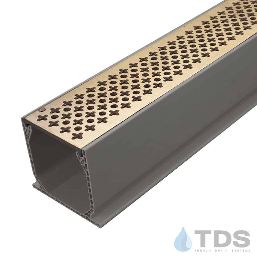NDS 3" Gray Mini Channel Kit with TDS Bronze Age Cathedral Grate - Brushed