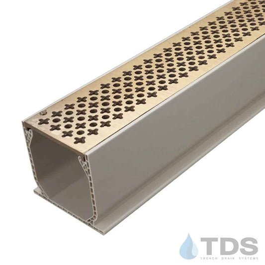 NDS 3" Sand Mini Channel Kit with TDS Bronze Age Cathedral Grate -Brushed