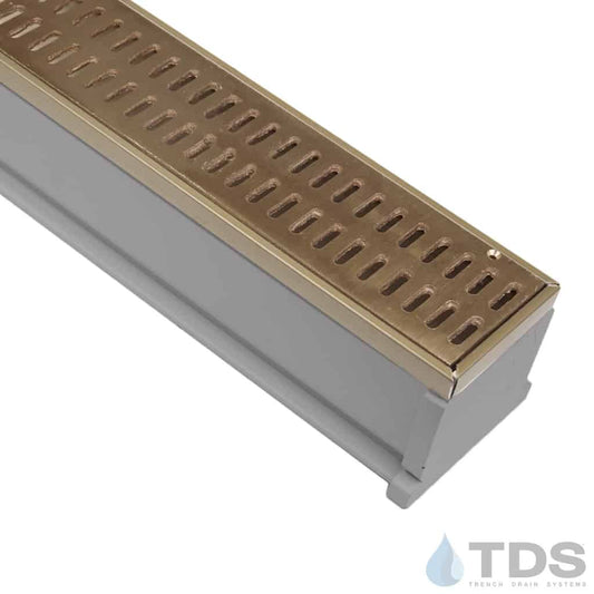 TDS™ 3" MAX Mini - Gray Channel w/ Brushed Bronze Slotted Grate