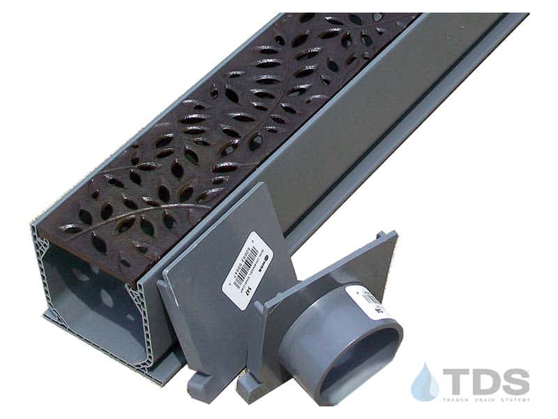 NDS 3" Gray Mini Channel Kit with NDS Botanical Grate - Baked on Oil Finish