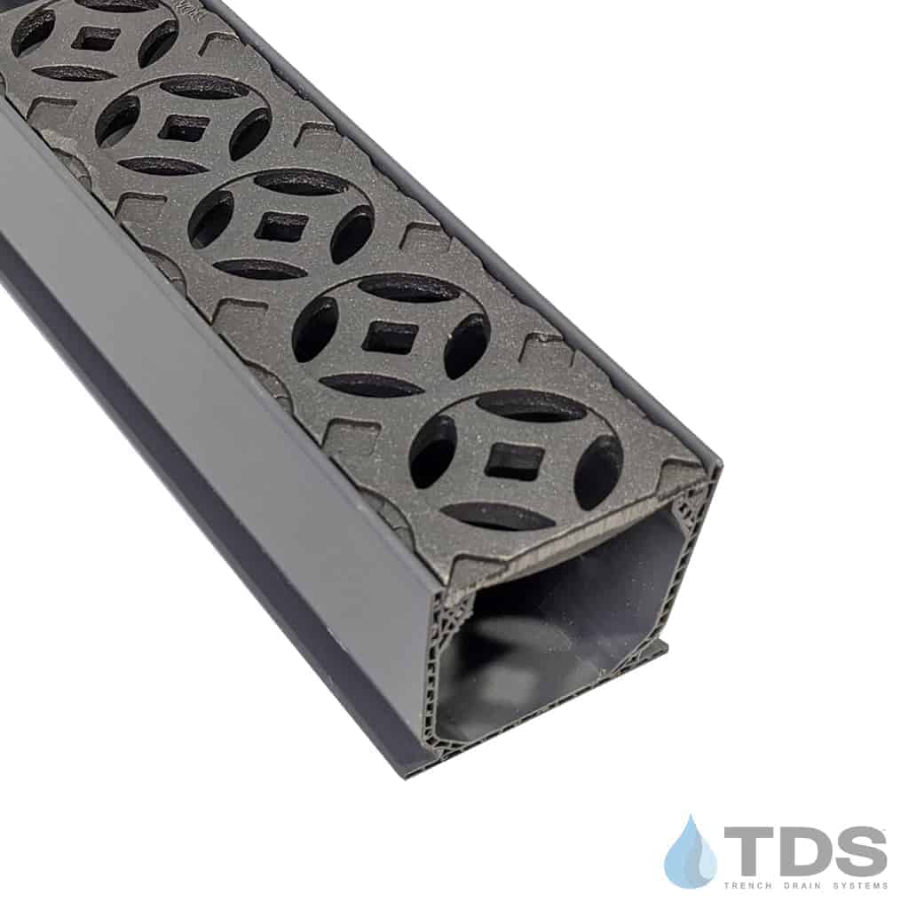 NDS 3" Gray Mini Channel Kit with Iron Age Interlaken Grate - Natural