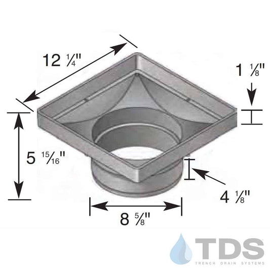 NDS 1222 Low Profile Adapter 12" x 12" for 8" Corrugated Pipe