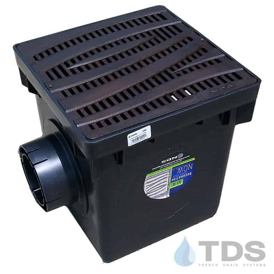 NDS 12" Catch Basin Kit with NDS Wave Grate | Baked on Oil Finish