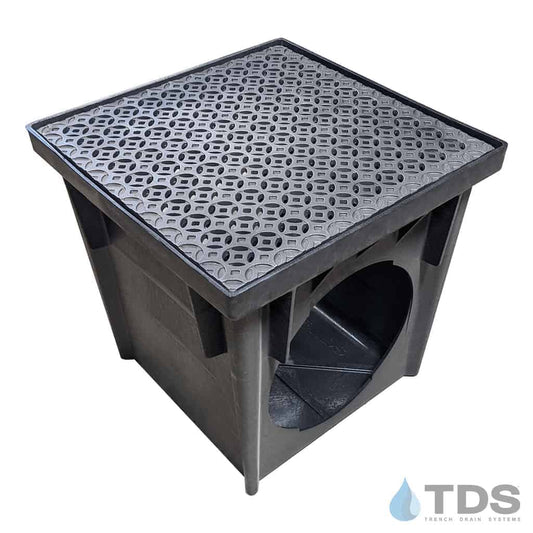 NDS 24" Catch Basin Kit with Iron Age Interlaken Grate | Natural