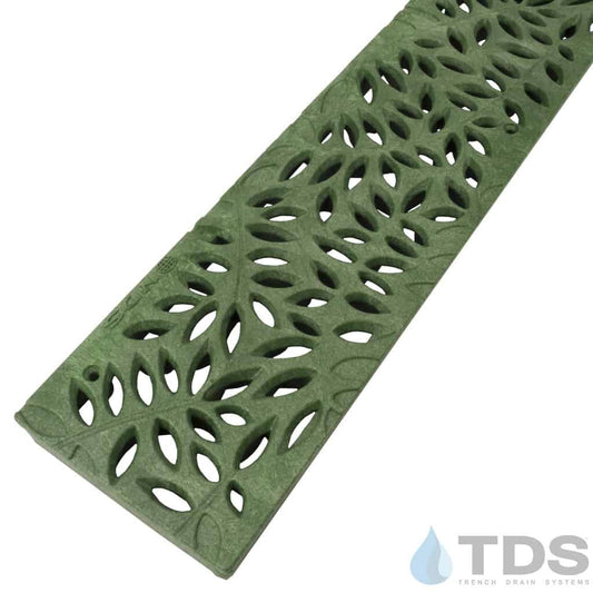 NDS 252GR Class B ADA Compliant Heel-Proof Botanical HDPE 4" x 24" Grate - GREEN