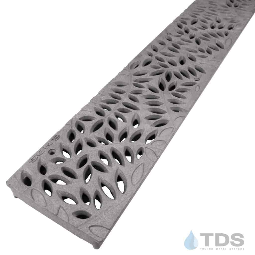 NDS 252GY Class B ADA Compliant Botanical HDPE 4" x 24" (Nominal) Grate - GRAY