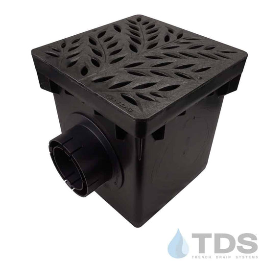 NDS 12" Catch Basin Kit with NDS Botanical Grate | Black