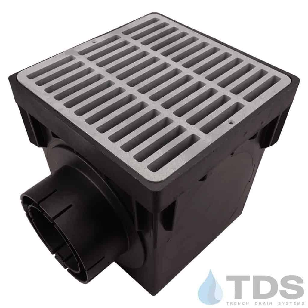 NDS 9" Catch Basin Kit with NDS Slotted Grate | Gray