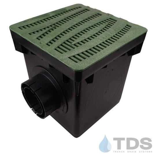 NDS 12" Catch Basin Kit with NDS Wave Grate | Green