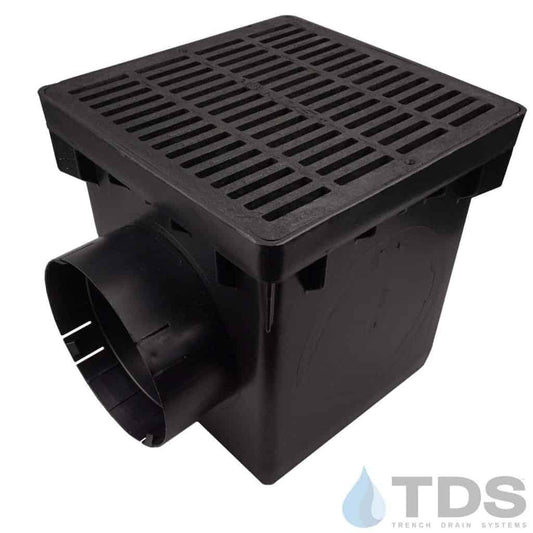 NDS 12" Catch Basin Kit with NDS Slotted Grate | Black