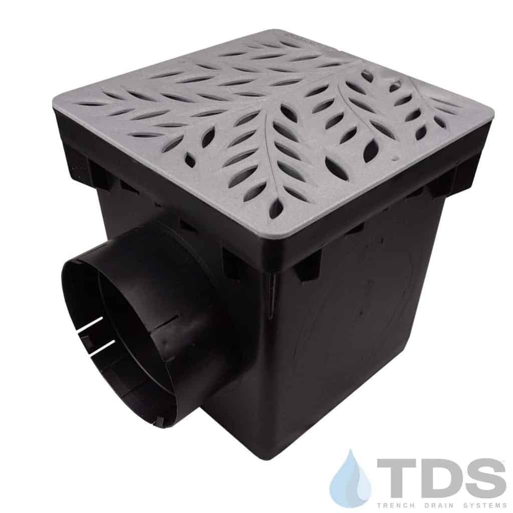NDS 12" Catch Basin Kit with NDS Botanical Grate | Gray