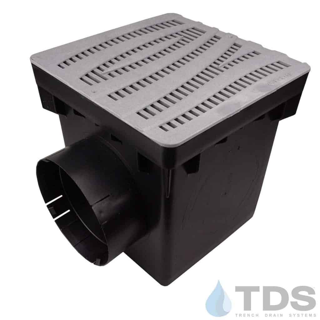 NDS 12" Catch Basin Kit with NDS Wave Grate | Gray