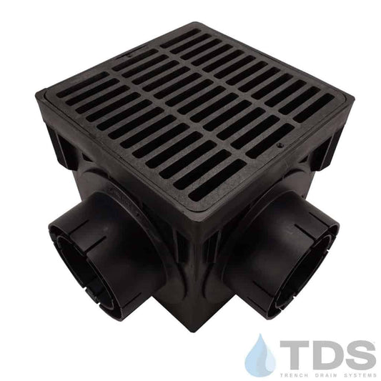NDS 9" Catch Basin Kit with NDS Slotted Grate | Black
