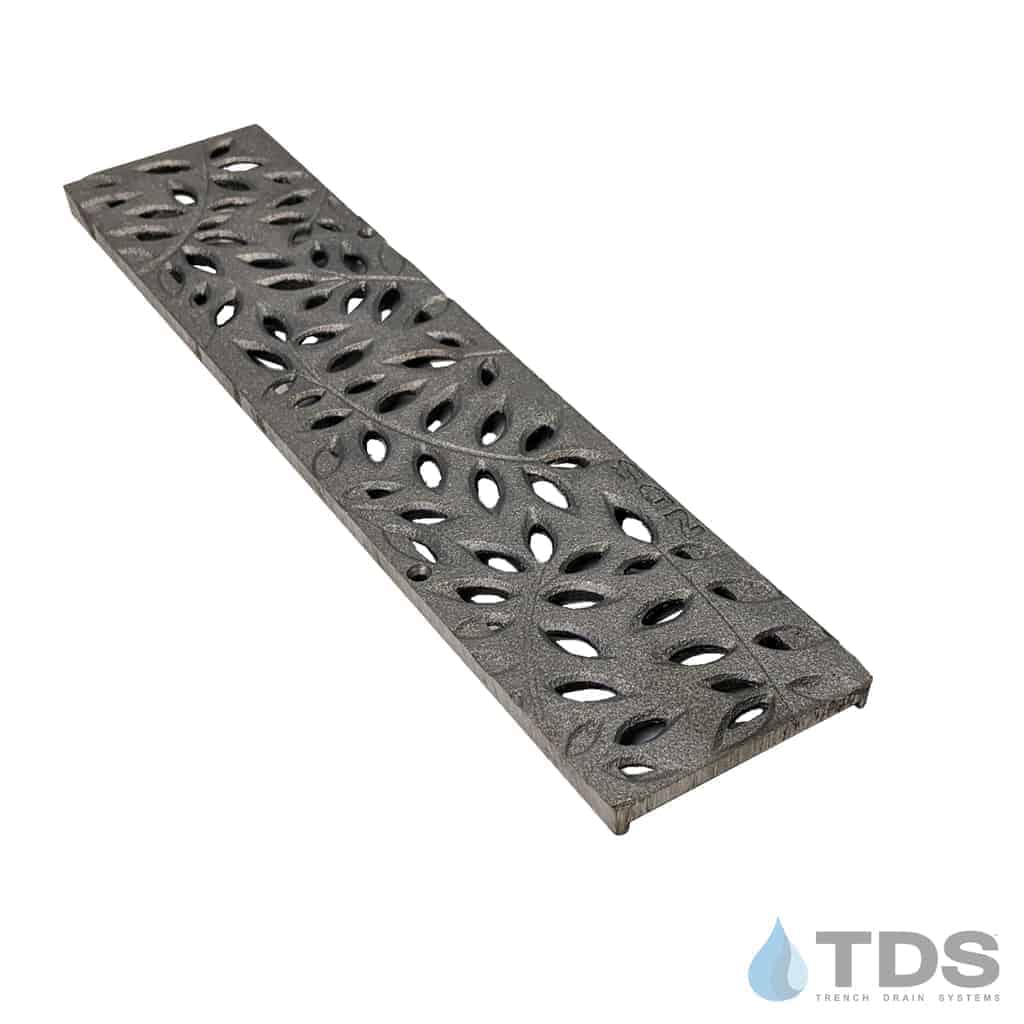 NDS 554CI Class B ADA Compliant Botanical Cast Iron 3" x 12" Grate - RAW