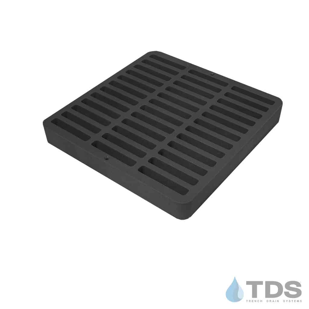 NDS 980 Class A ADA Compliant Slotted HDPE 9" x 9" Grate - BLACK