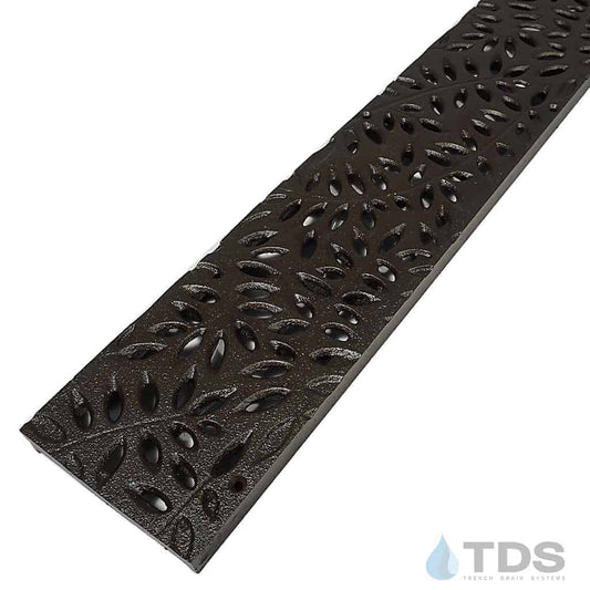 NDS 252CI-BF Class B ADA Compliant Botanical Cast Iron 4" x 24" Grate - BoOF