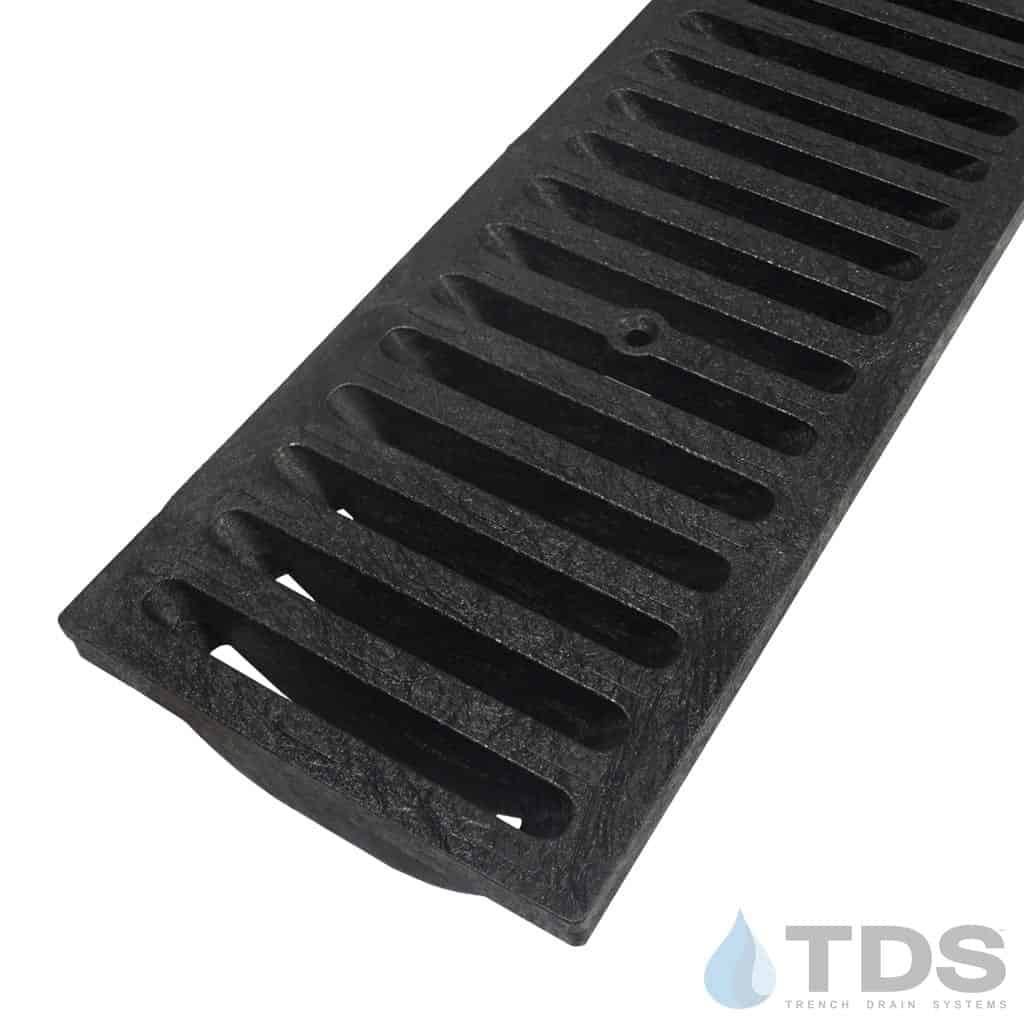 NDS DS-663 Class B ADA Compliant Slotted Polyolefin 6" x 24" Grate - BLACK