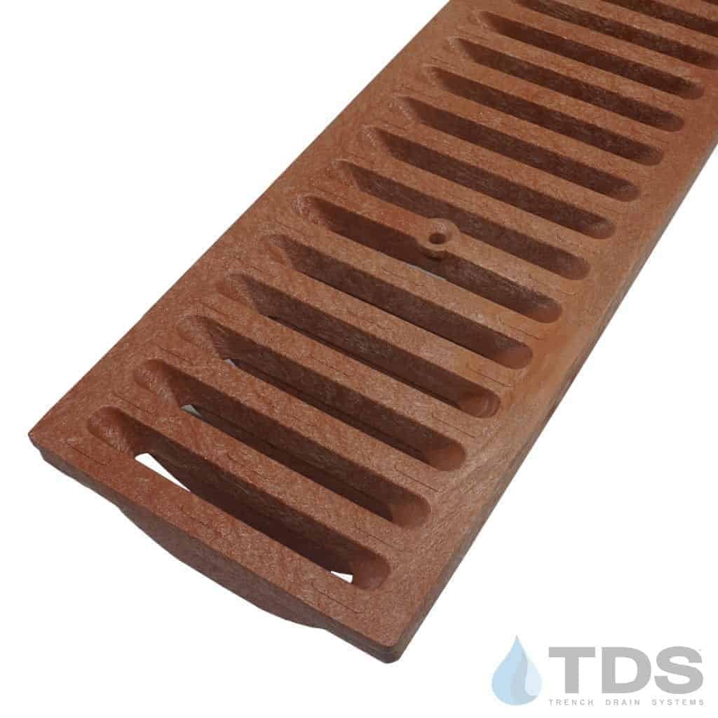 NDS DS-665 Class B ADA Compliant Slotted Polyolefin 6" x 24" Grate - BRICK RED