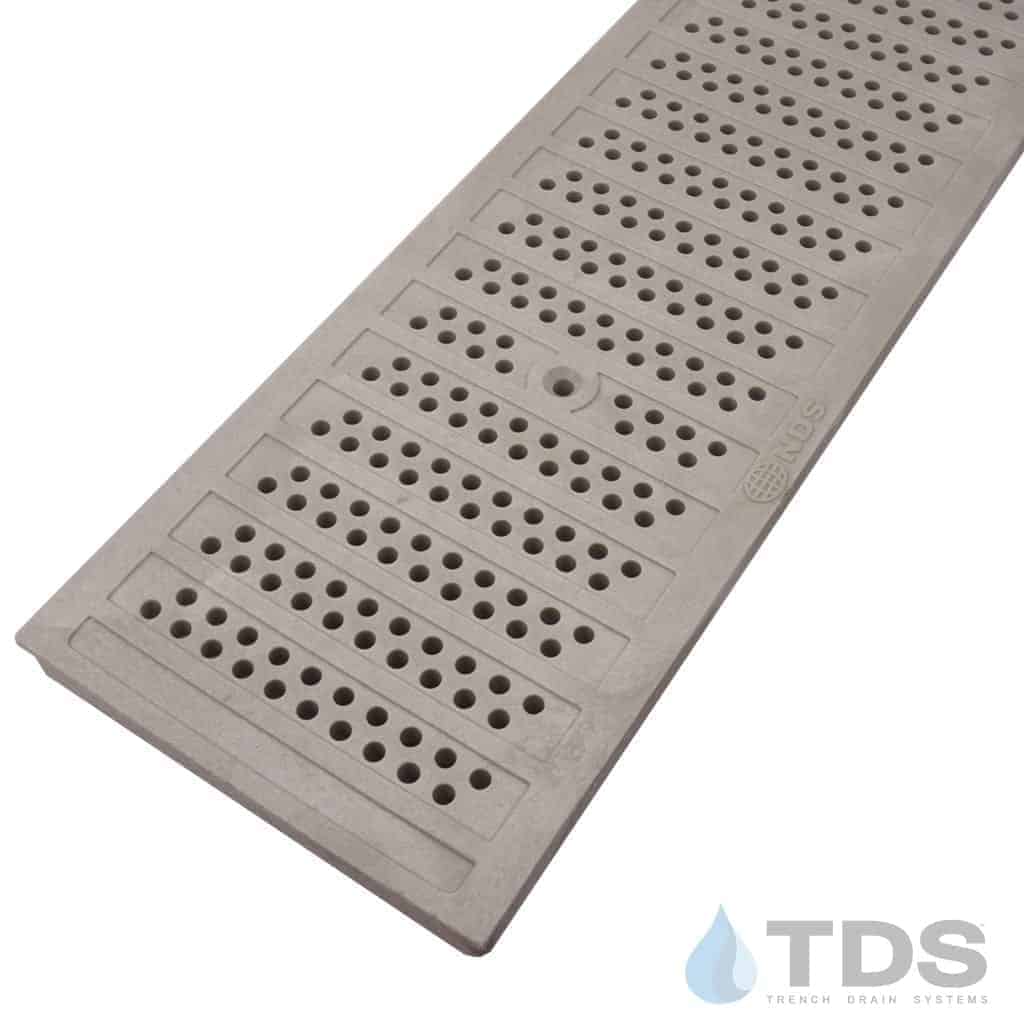 NDS DS-670 Class B ADA Compliant Perforated Polyolefin 6" x 24" Grate - LIGHT GRAY