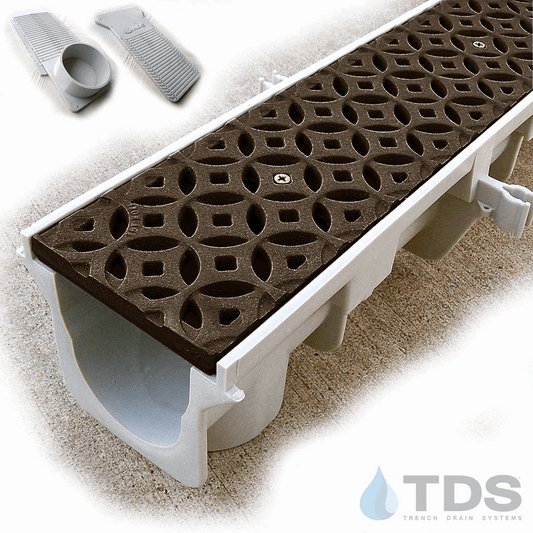 NDS Dura Slope Kit w/ IA-INTER-0624-BF Cast Iron Interlaken Grate | Baked on Oil Finish