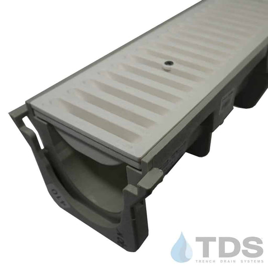 NDS Dura Slope Kit with DS-661LG HDPE Slotted Grate | Light Gray