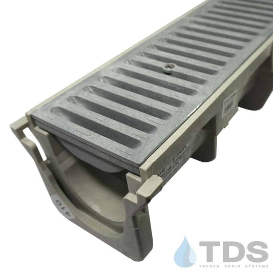 NDS Dura Slope Kit with DS-661 HDPE Slotted Grate | Dark Gray
