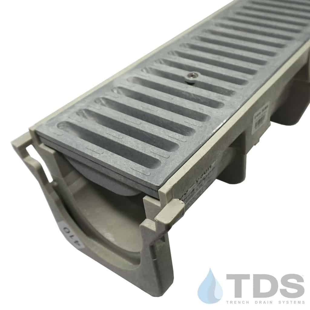 NDS Dura Slope Kit with DS-661 HDPE Slotted Grate | Dark Gray