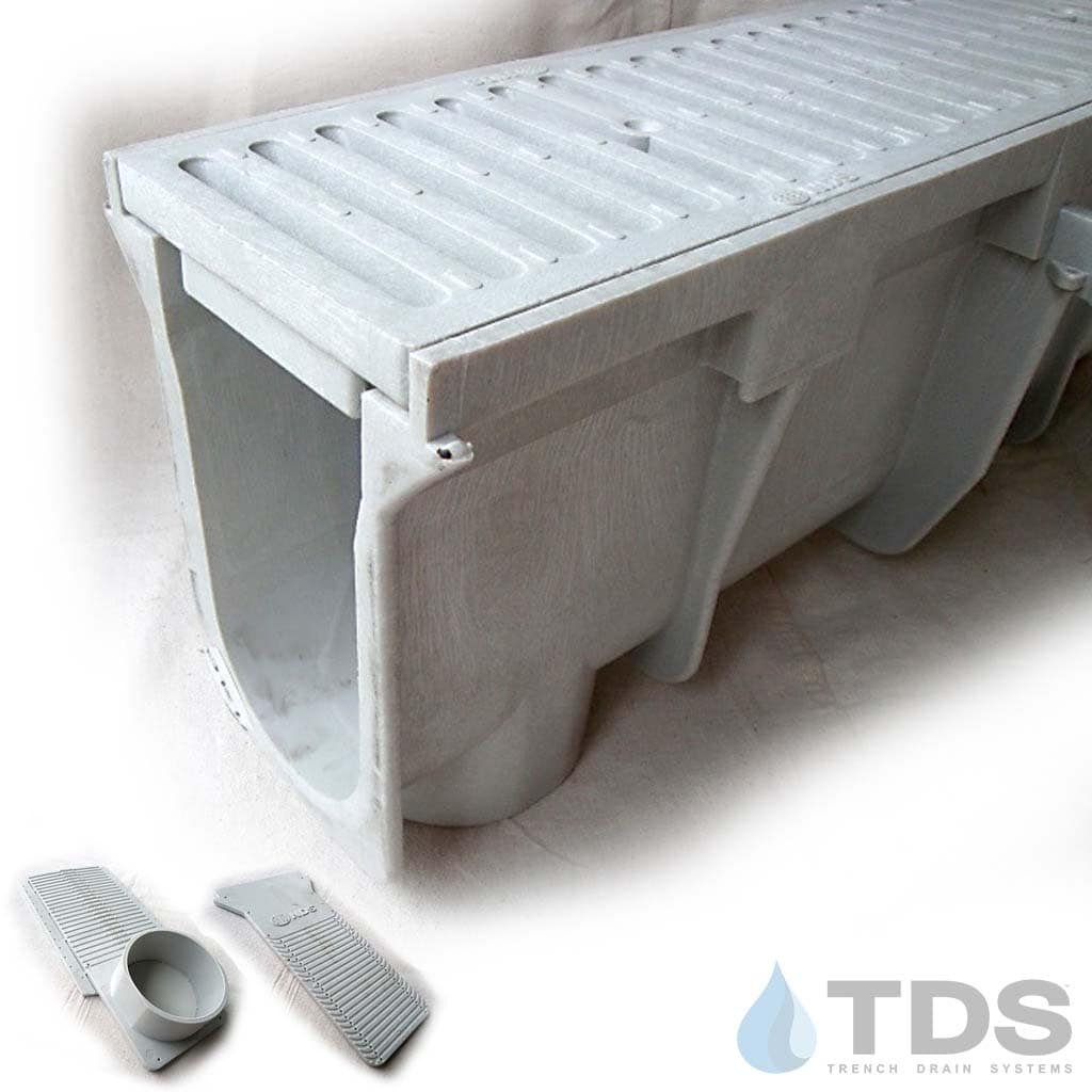 NDS Dura Slope Kit with DS-660 HDPE Slotted Grate | White