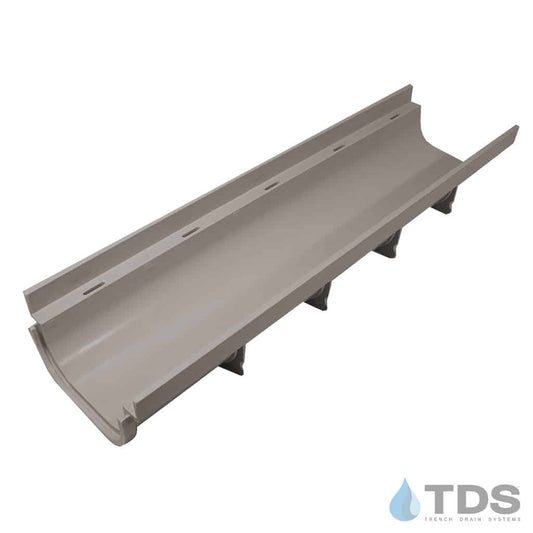 NDS 820 Pro Series 5 Shallow Profile Half Channel Drain, Light Gray